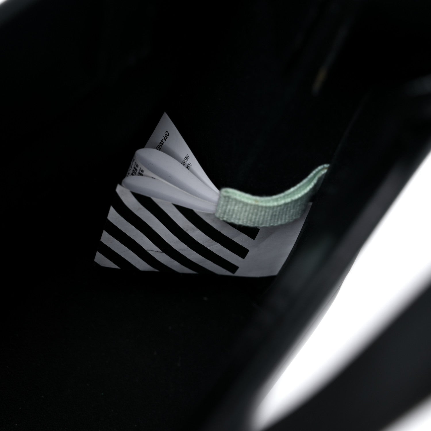 Off-White Saffiano Striped Diag Box Bag Black White 6 of 16