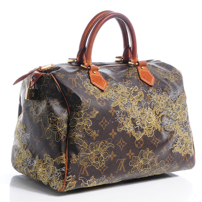 Louis Vuitton Monogram Dentelle Speedy 30 Gold 3 of 9