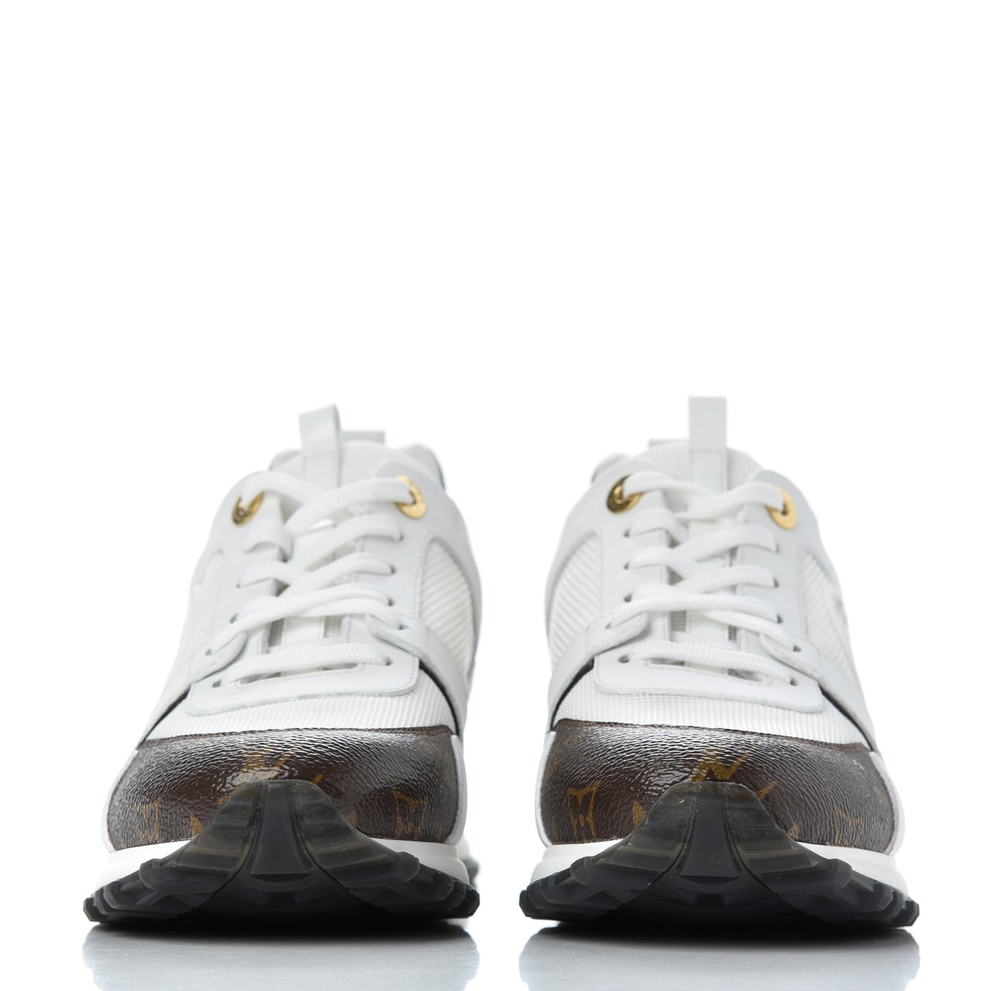 Calfskin Monogram Run Away Sneakers 39 White