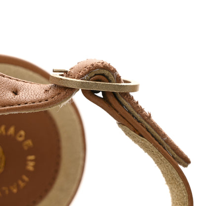 Chanel Lambskin Cork Camellia Wedge Sandals 37.5 Light Brown 12 of 13