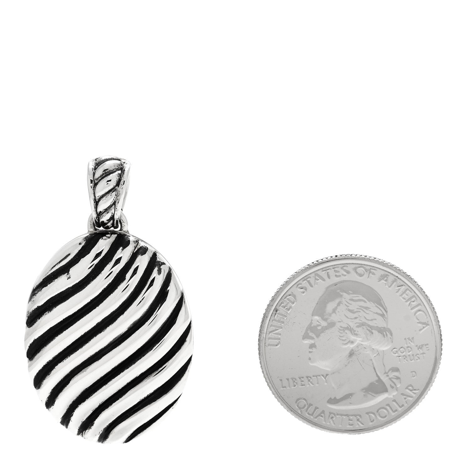 David Yurman Sterling Silver Oval Cable Locket 2 of 5
