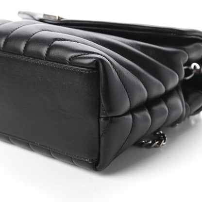 Saint Laurent Calfskin Y Quilted Monogram Small Loulou Chain Satchel Black 7 of 10