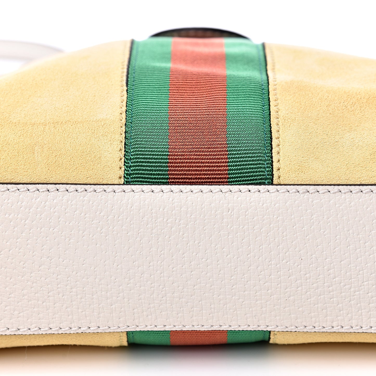 Suede Calfskin GG Web Small Ophidia Dome Shoulder Bag Burro New Mystic White