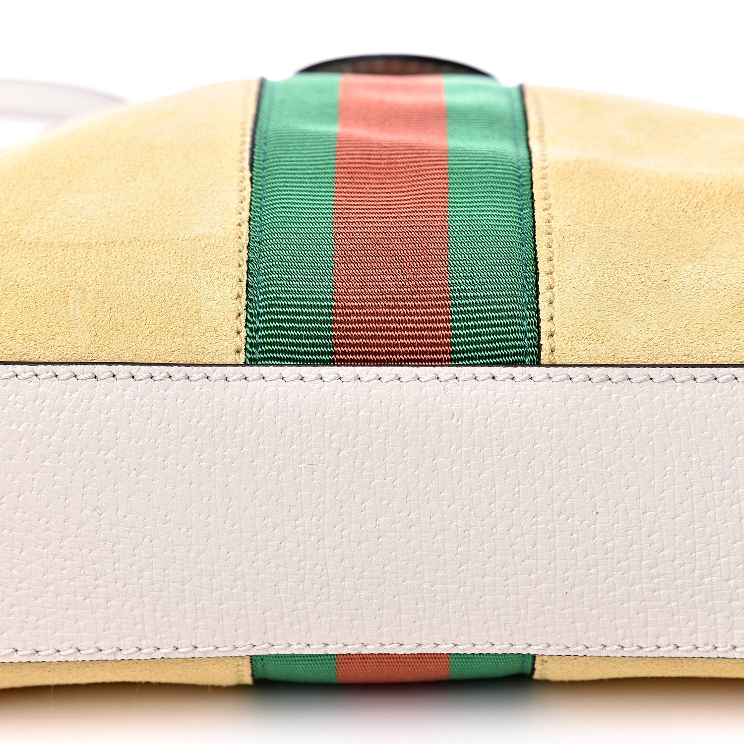 Gucci Suede Calfskin GG Web Small Ophidia Dome Shoulder Bag Burro New Mystic White 8 of 13