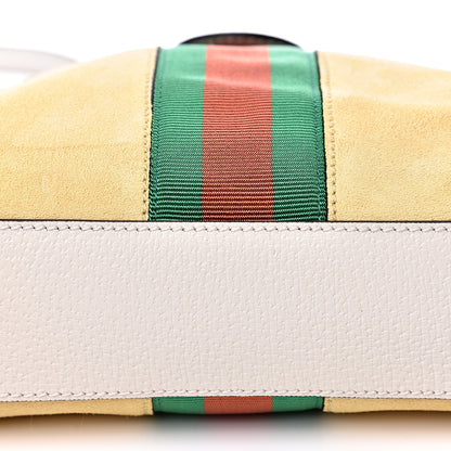 Gucci Suede Calfskin GG Web Small Ophidia Dome Shoulder Bag Burro New Mystic White 8 of 13