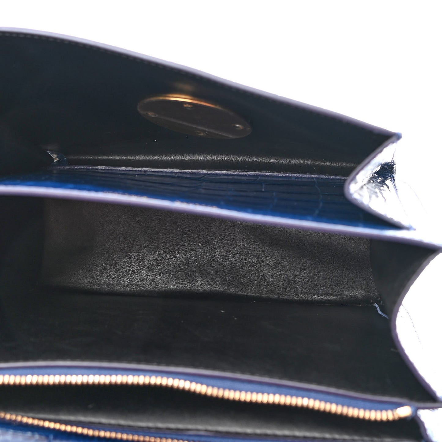 Calfskin Crocodile Embossed Dia Day Bag Blue