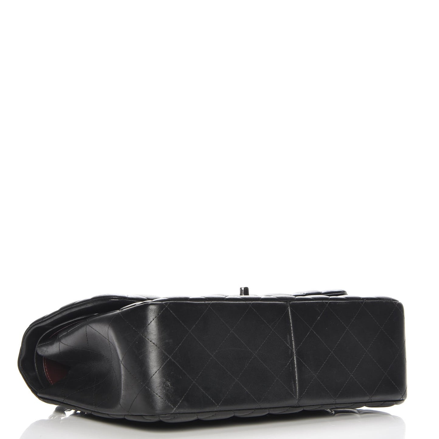 Lambskin Quilted Jumbo Double Flap Black