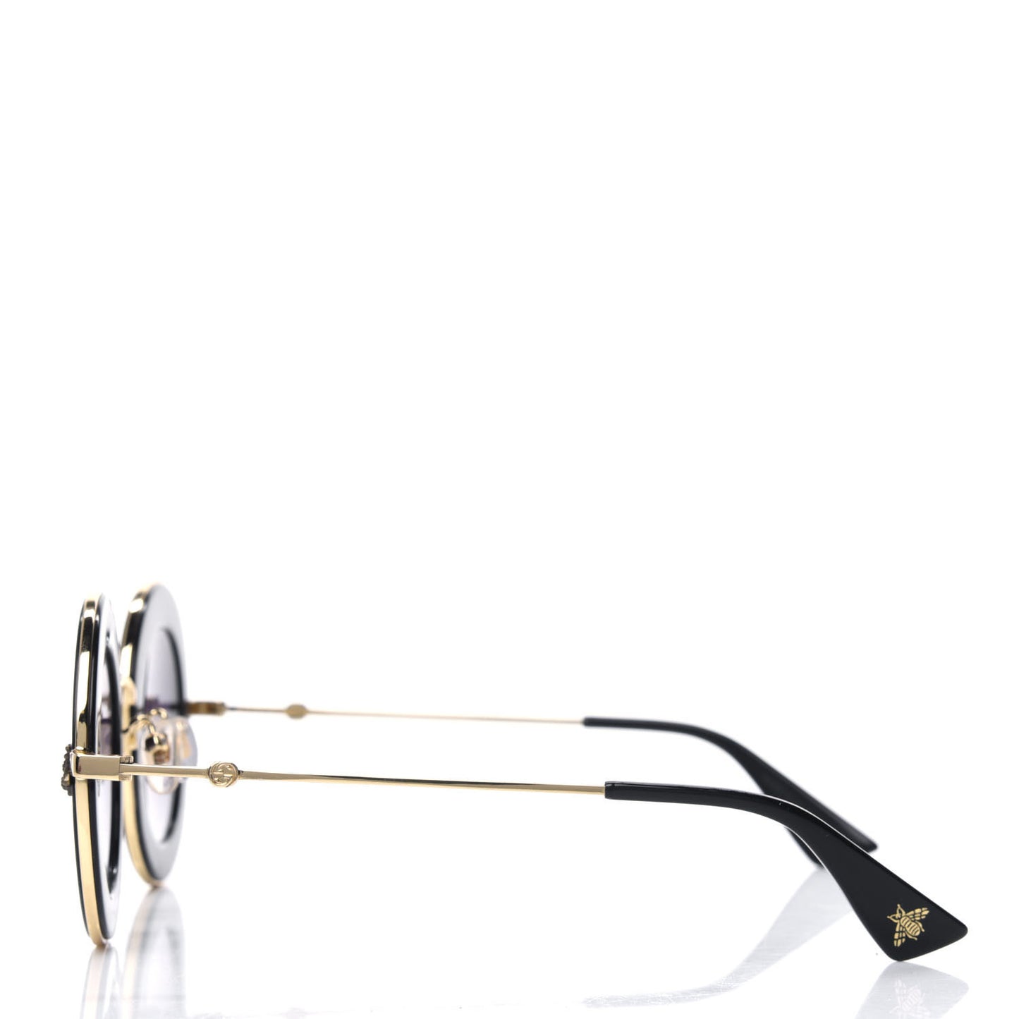 Metal L'Aveugle Par Amour Round Frame Sunglasses GG0113S Black