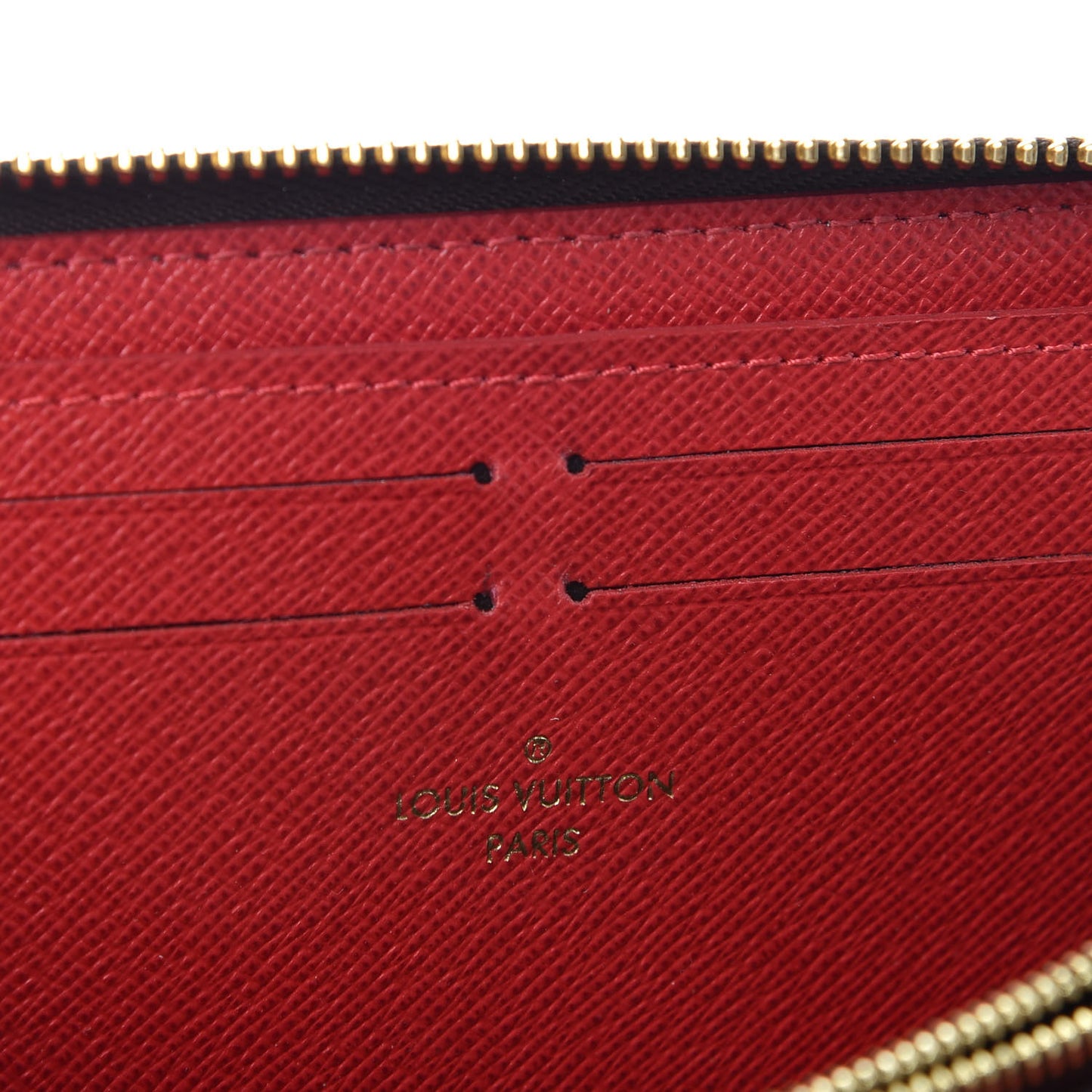 Damier Ebene Clemence Wallet Cherry