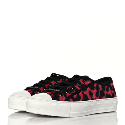 Christian Dior Cotton Mizza Embroidered Walk'N'Dior Low Top Sneakers 36.5 Framboise 3 of 9