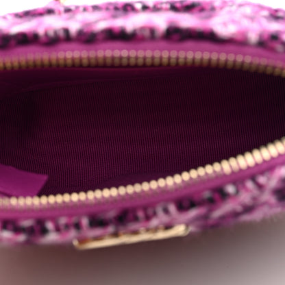 Chanel Tweed Quilted Mini Clutch With Chain Purple 5 of 11