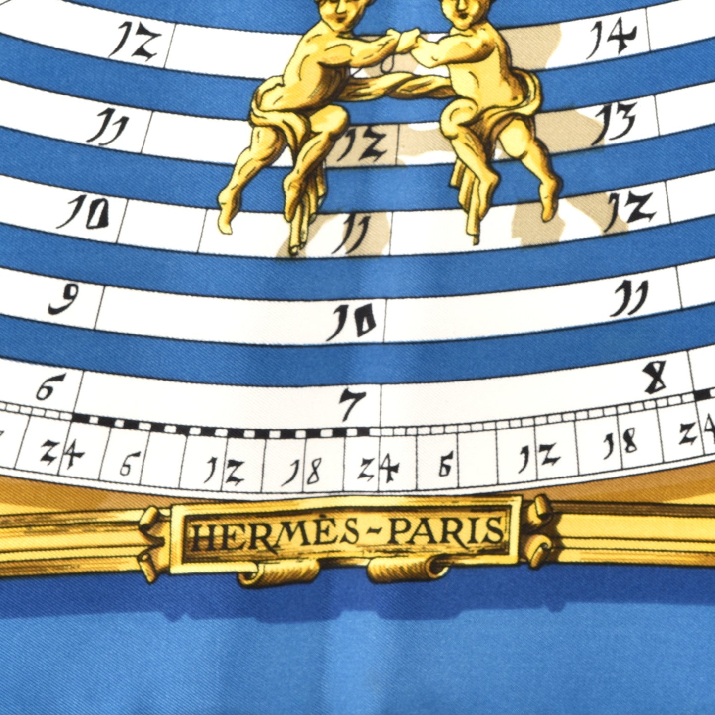 Silk Astrologie Scarf 90 Bleu Cobalt Vieil