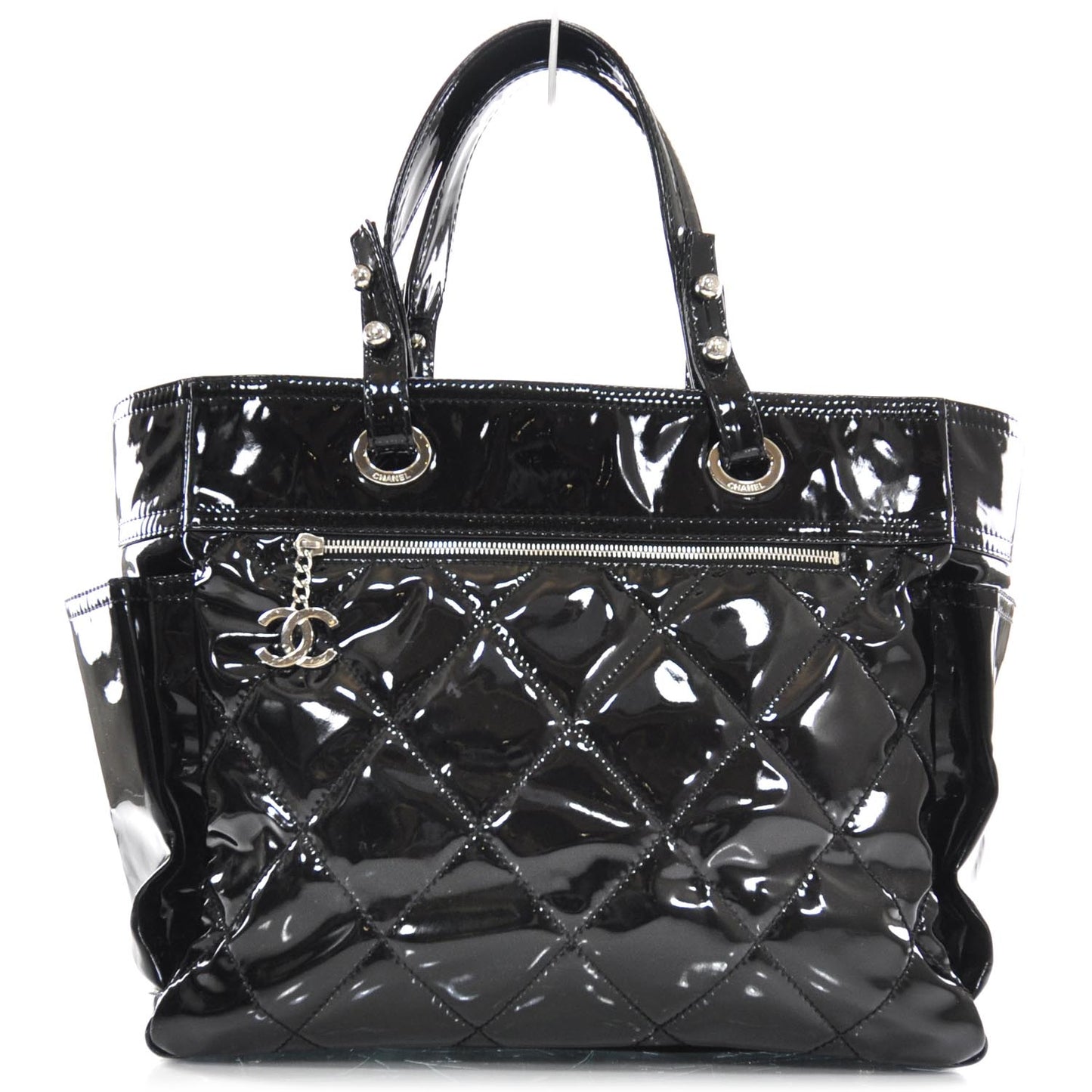Vinyl Quilted Paris Biarritz Tote Black