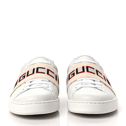 Gucci Calfskin Stripe Mens New Ace Sneaker 11 White Ecru Red Flame 2 of 9