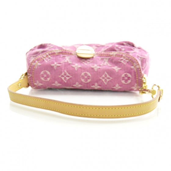 Louis Vuitton Monogram Denim Mini Pleaty Fuchsia 5 of 9