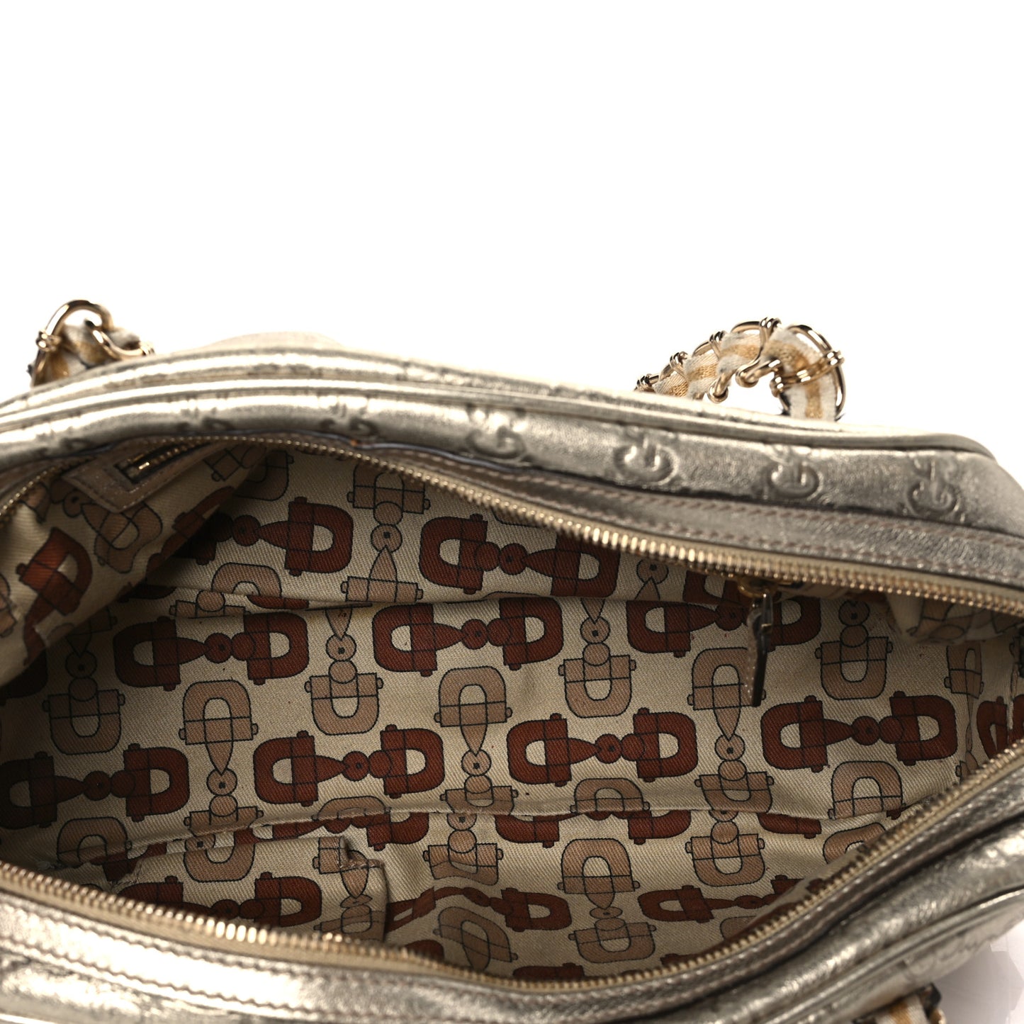 Guccissima Small Capri Satchel Metallic Gold