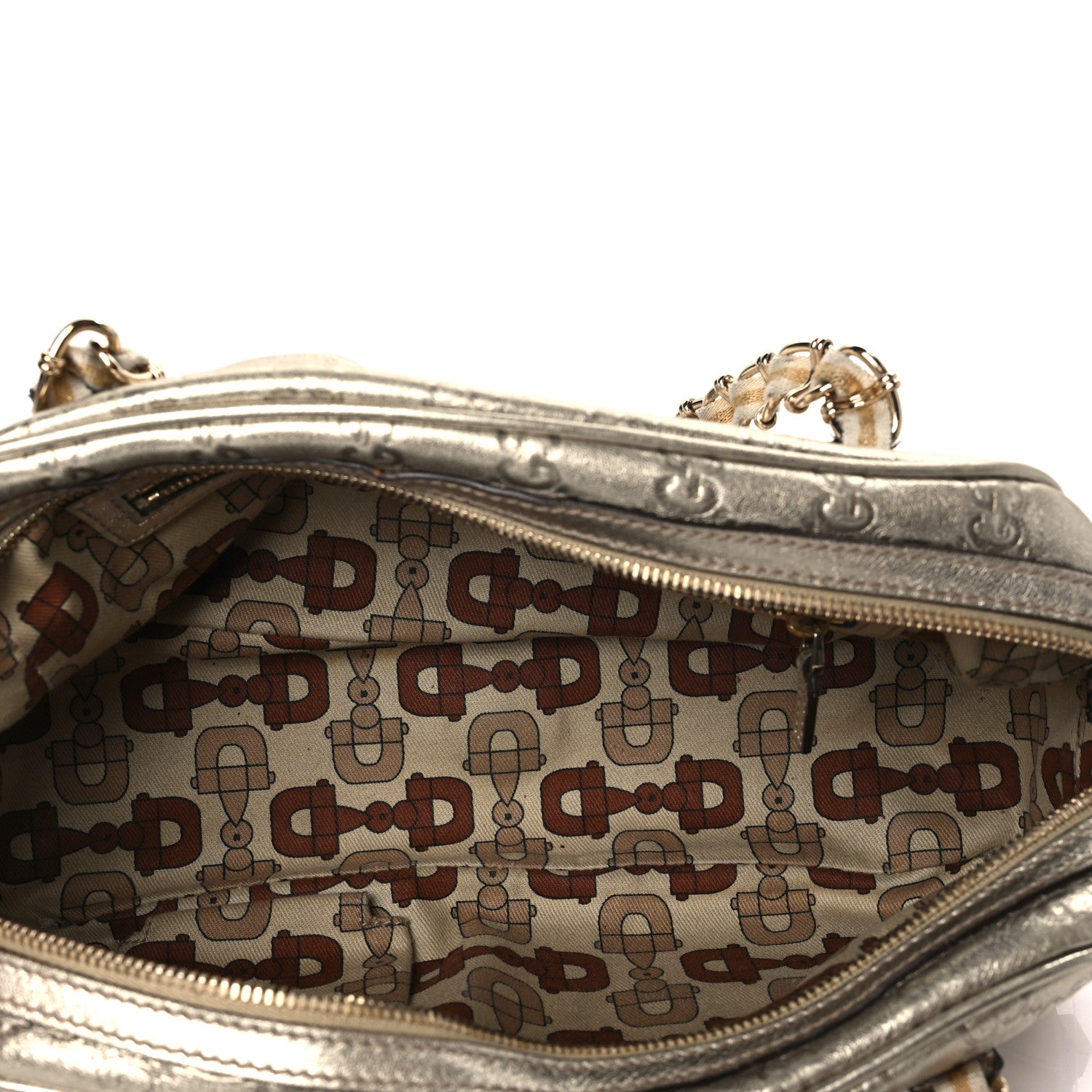 Gucci Guccissima Small Capri Satchel Metallic Gold 4 of 7