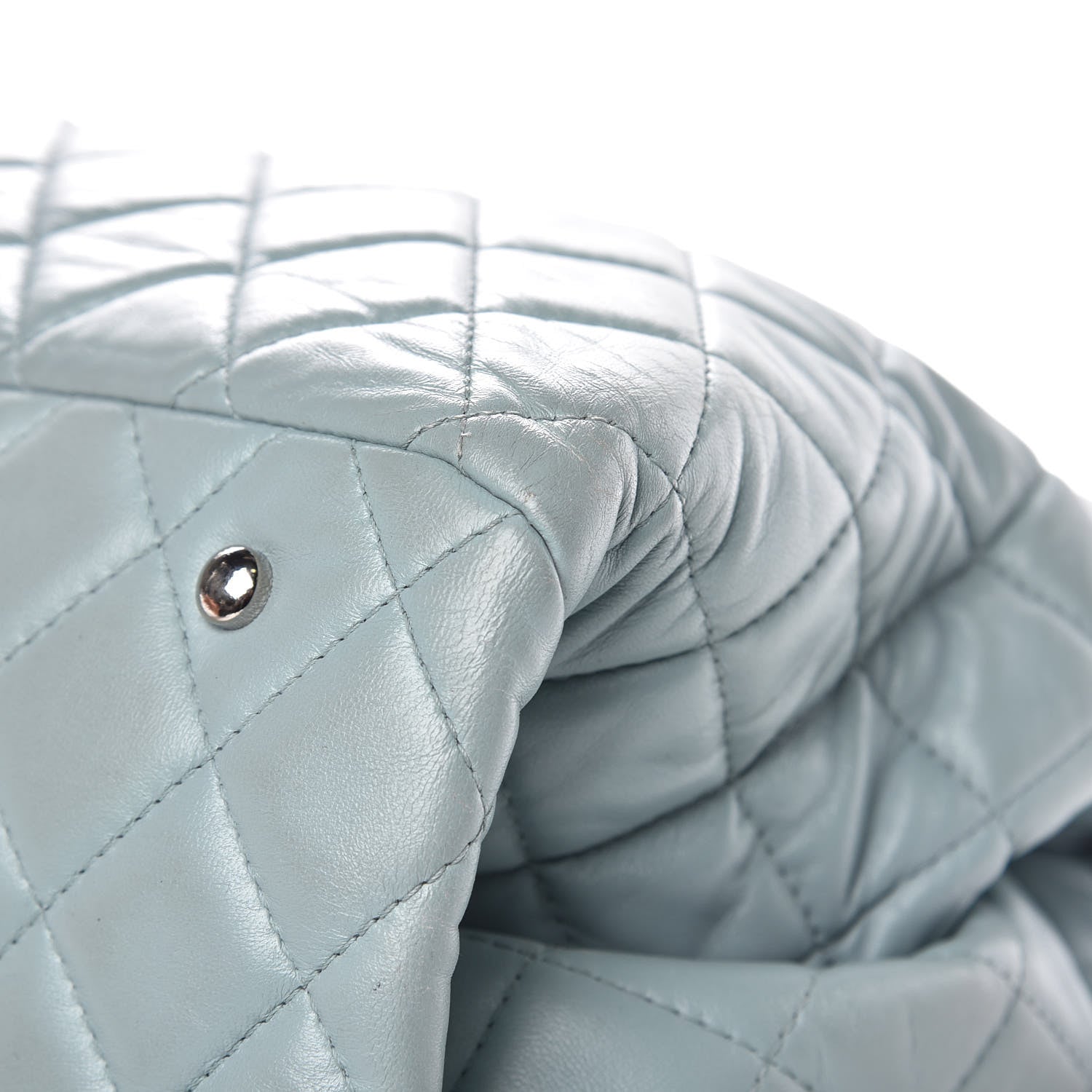 Chanel Lambskin Quilted Daily Shopping Tote Light Blue 17 of 19