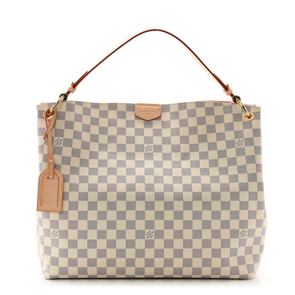 Louis Vuitton Damier Azur Graceful MM Rose Ballerine 1 of 9