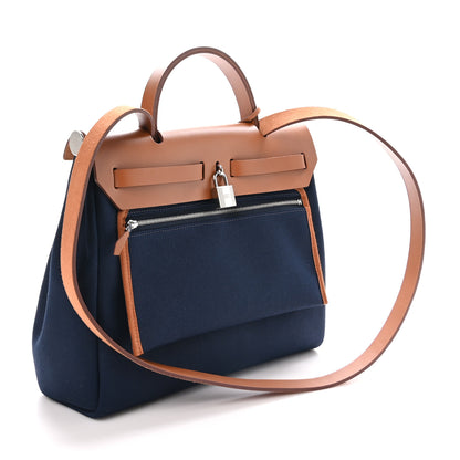 Hermes Toile Vache Hunter Herbag Zip Retourne 31 MM  Bleu Marine 4 of 13