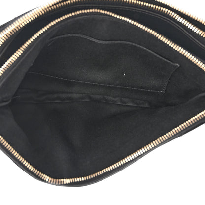 Chanel Patent Quilted Crown CC Double Zip Bag Black 5 of 12