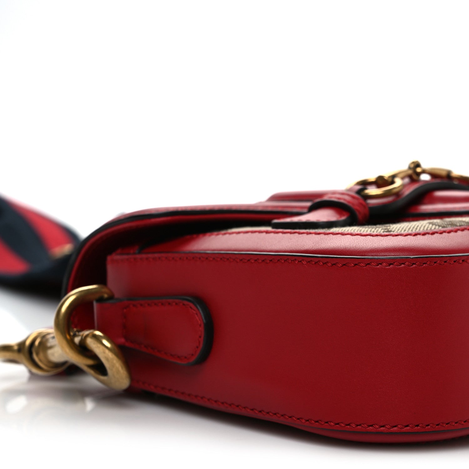 Gucci Monogram Ruinart Calfskin Small Lady Web Shoulder Bag Beige Ebony Hibiscus Red 9 of 10
