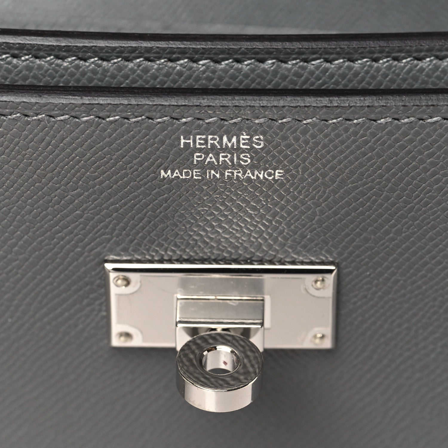 Hermes Madame Calfskin Kelly Pocket Long Wallet Gris Meyer 6 of 8
