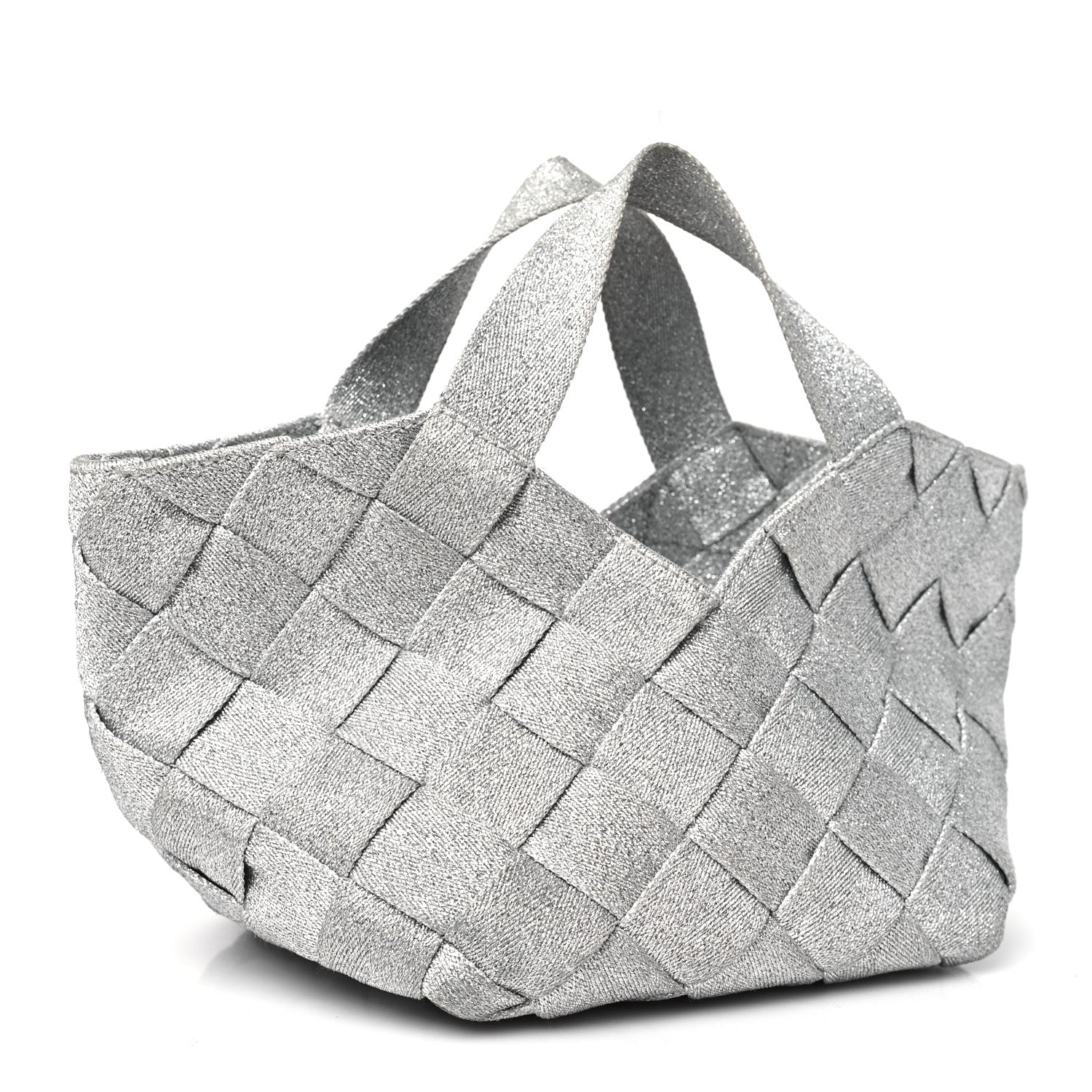 Bottega Veneta Webbing Maxi Intrecciato Mini Cassette Tote Silver 4 of 11