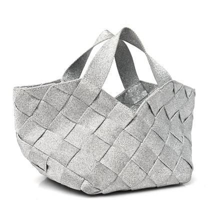 Bottega Veneta Webbing Maxi Intrecciato Mini Cassette Tote Silver 4 of 11