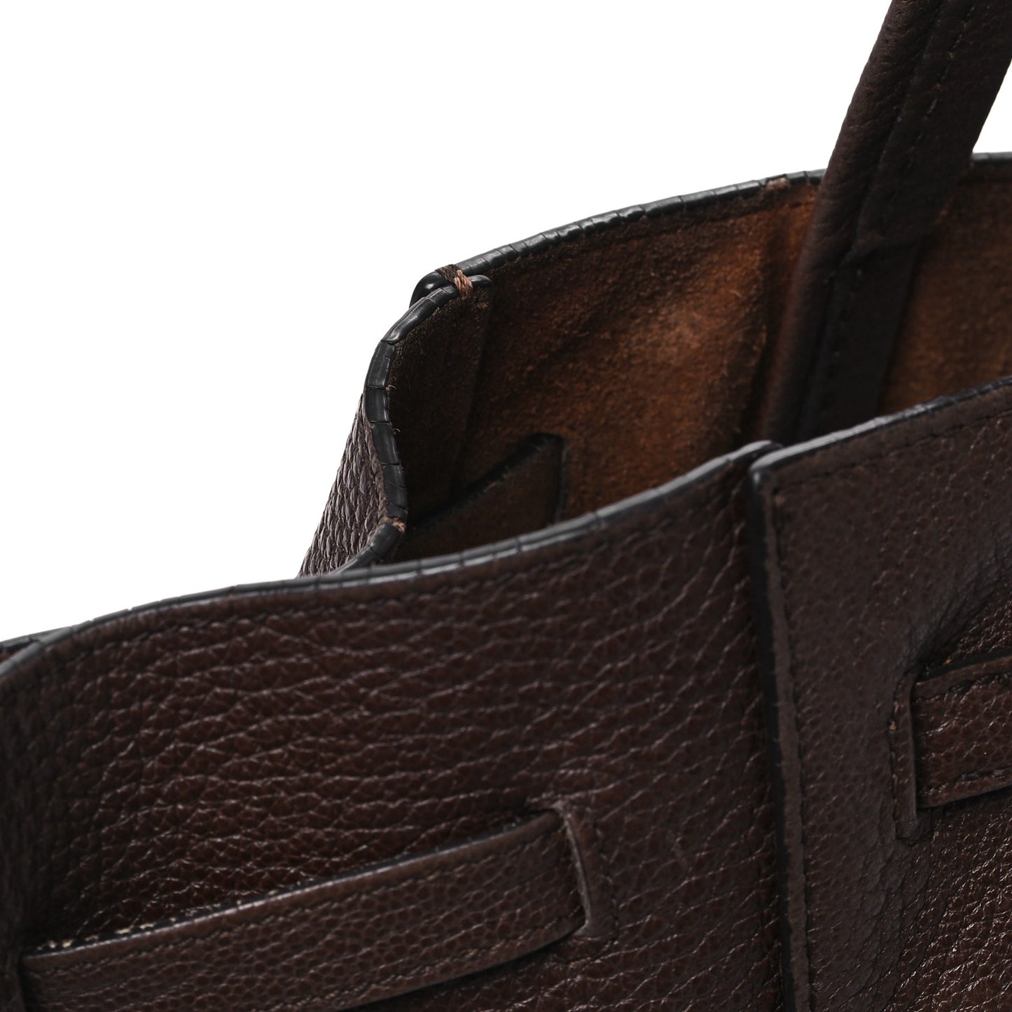 Soft Grained Calfskin Small Belt Cabas Phantom Brown