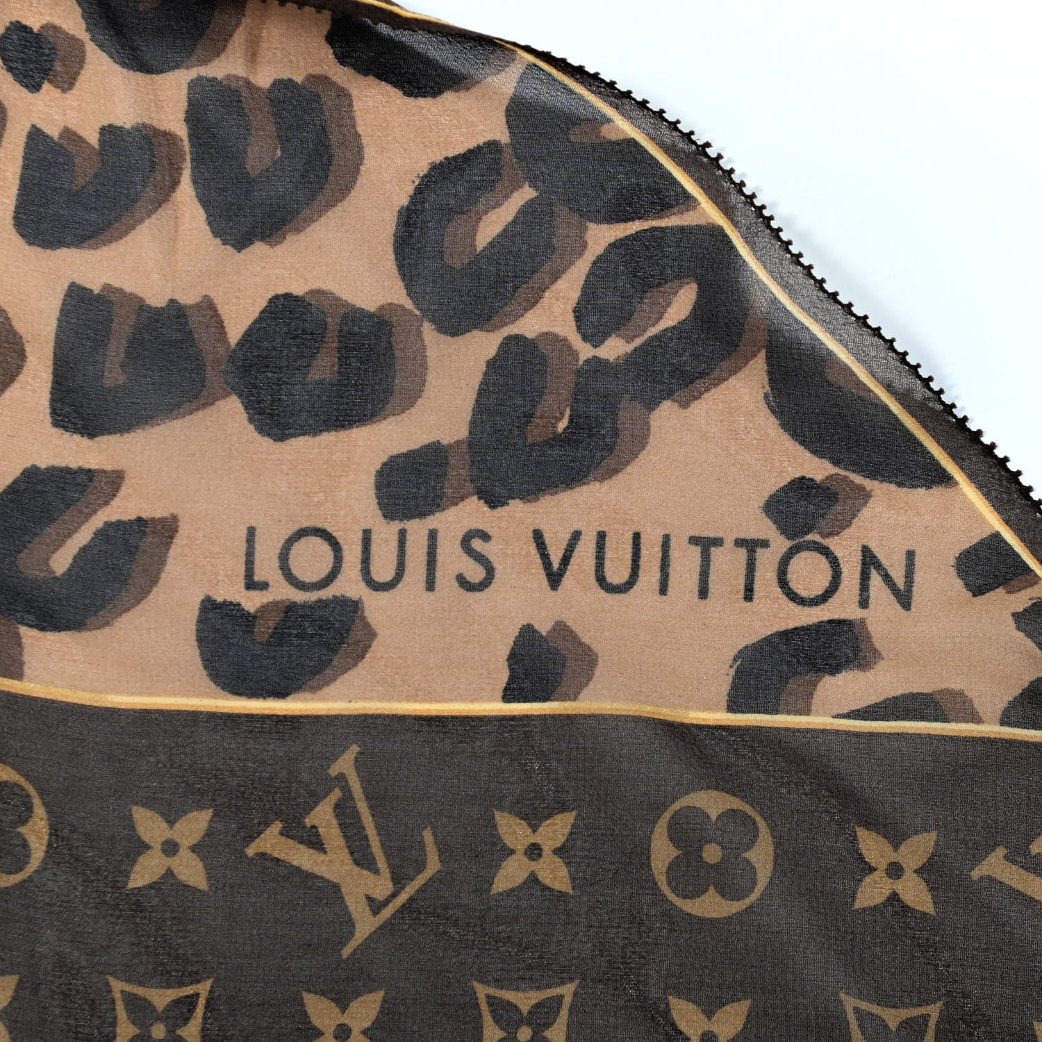 Louis Vuitton Silk Crepe Leopard Monogram Scarf 2 of 3