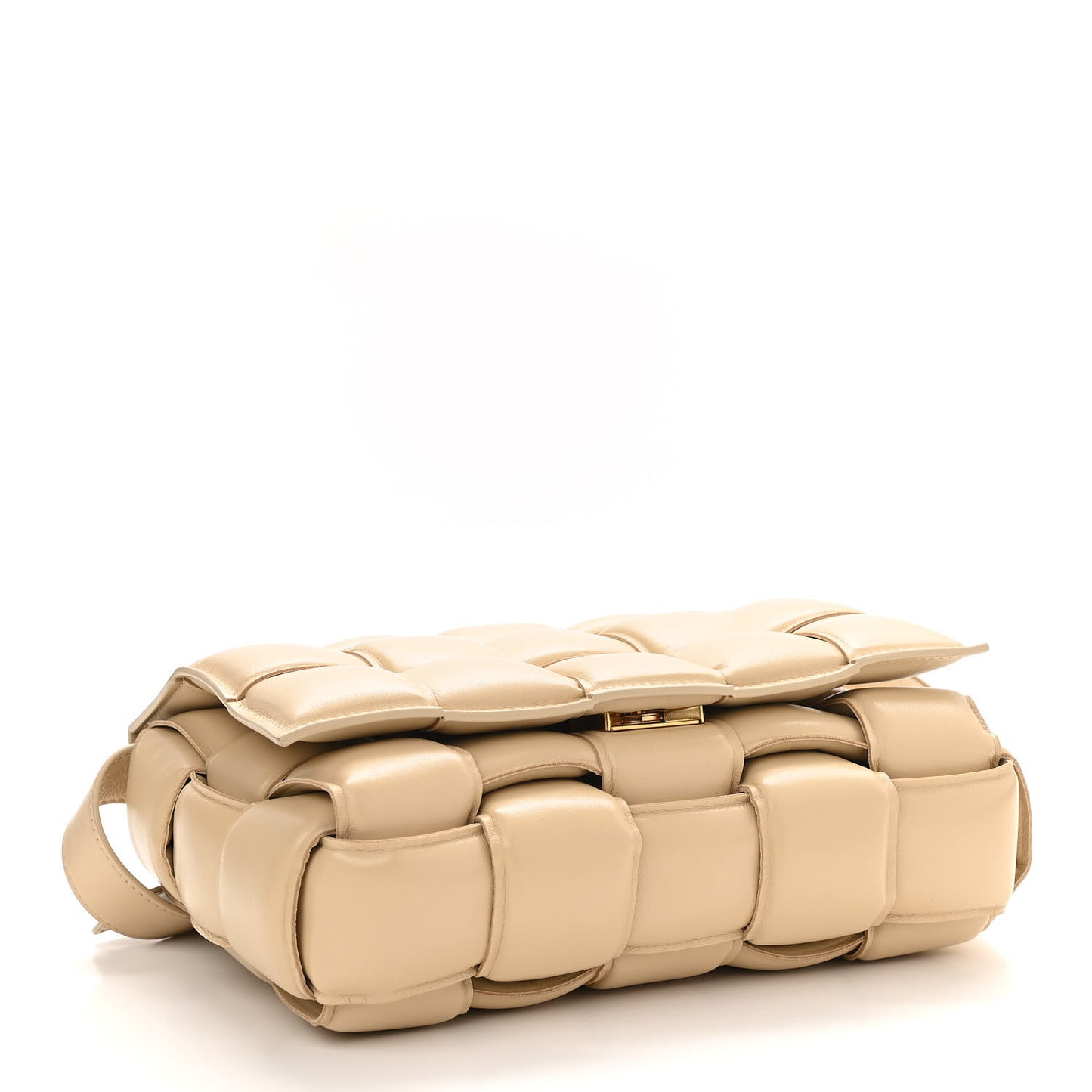 Nappa Maxi Intreccio Padded Cassette Crossbody Bag Porridge