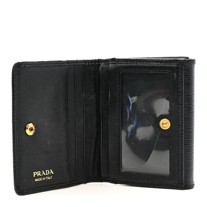Prada Vitello Move Metal Bi-Fold Wallet Black 5 of 12