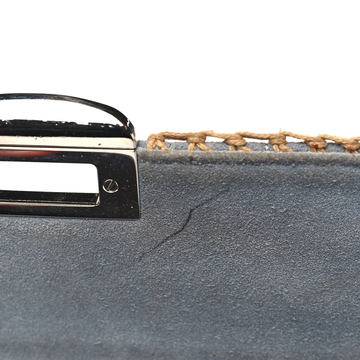 Chanel Suede Chocolate Bar Whipstitch Mademoiselle Flap Grey 9 of 11