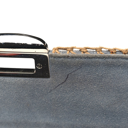 Chanel Suede Chocolate Bar Whipstitch Mademoiselle Flap Grey 9 of 11