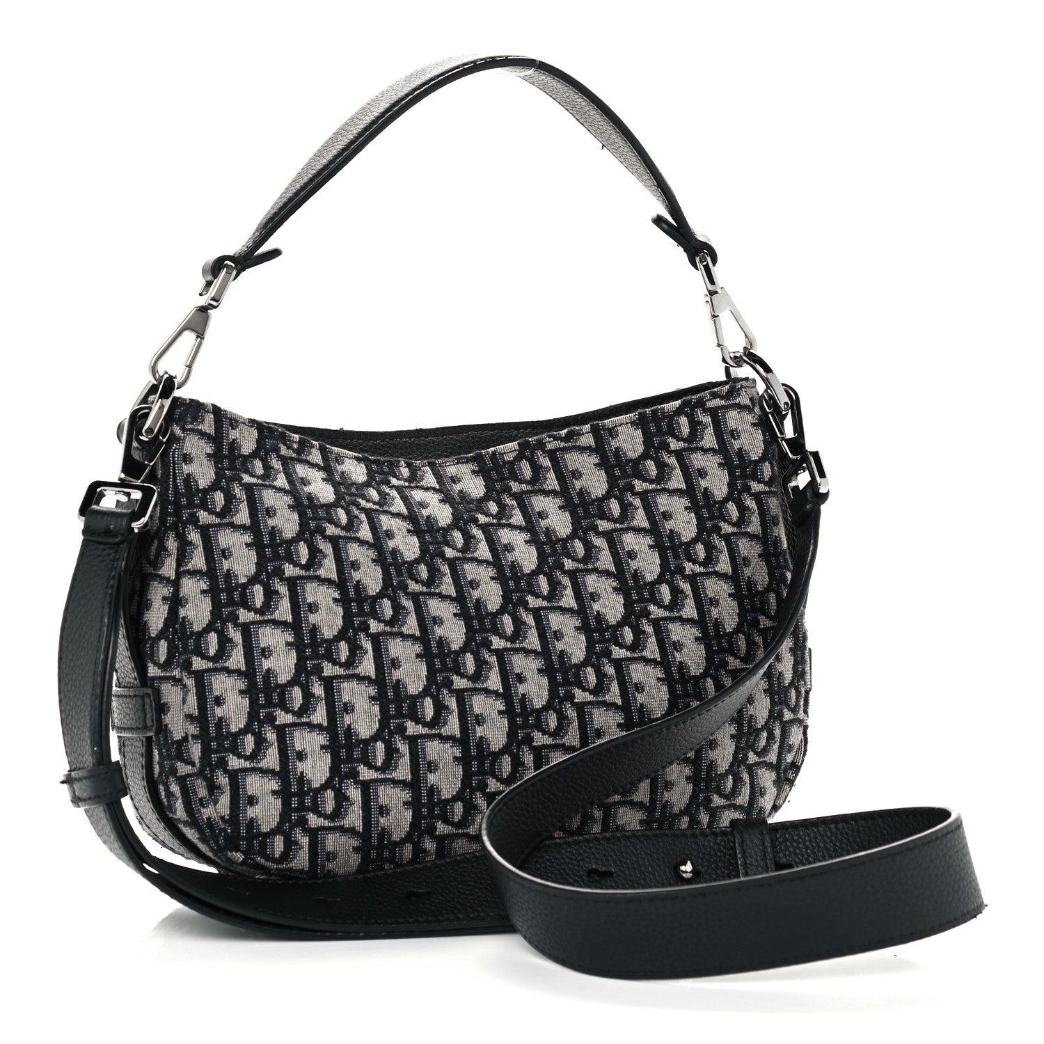 Christian Dior Oblique Mini Soft Saddle Bag Beige Black 2 of 9