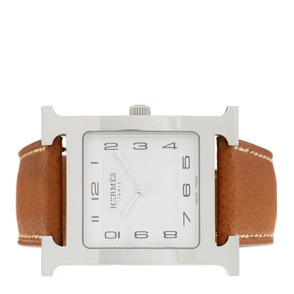Hermes Stainless Steel Epsom 30.5mm Heure H Hour Quartz Watch Gold 2 of 5