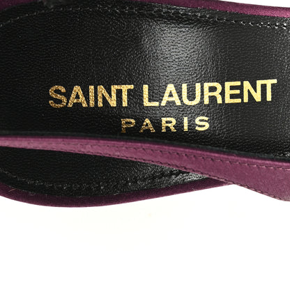 Saint Laurent Crepe Satin Zoe 105 Slingback Pump 38 Gem Purple 8 of 10