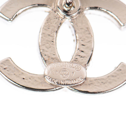 Chanel Crystal CC Earrings Silver 4 of 5