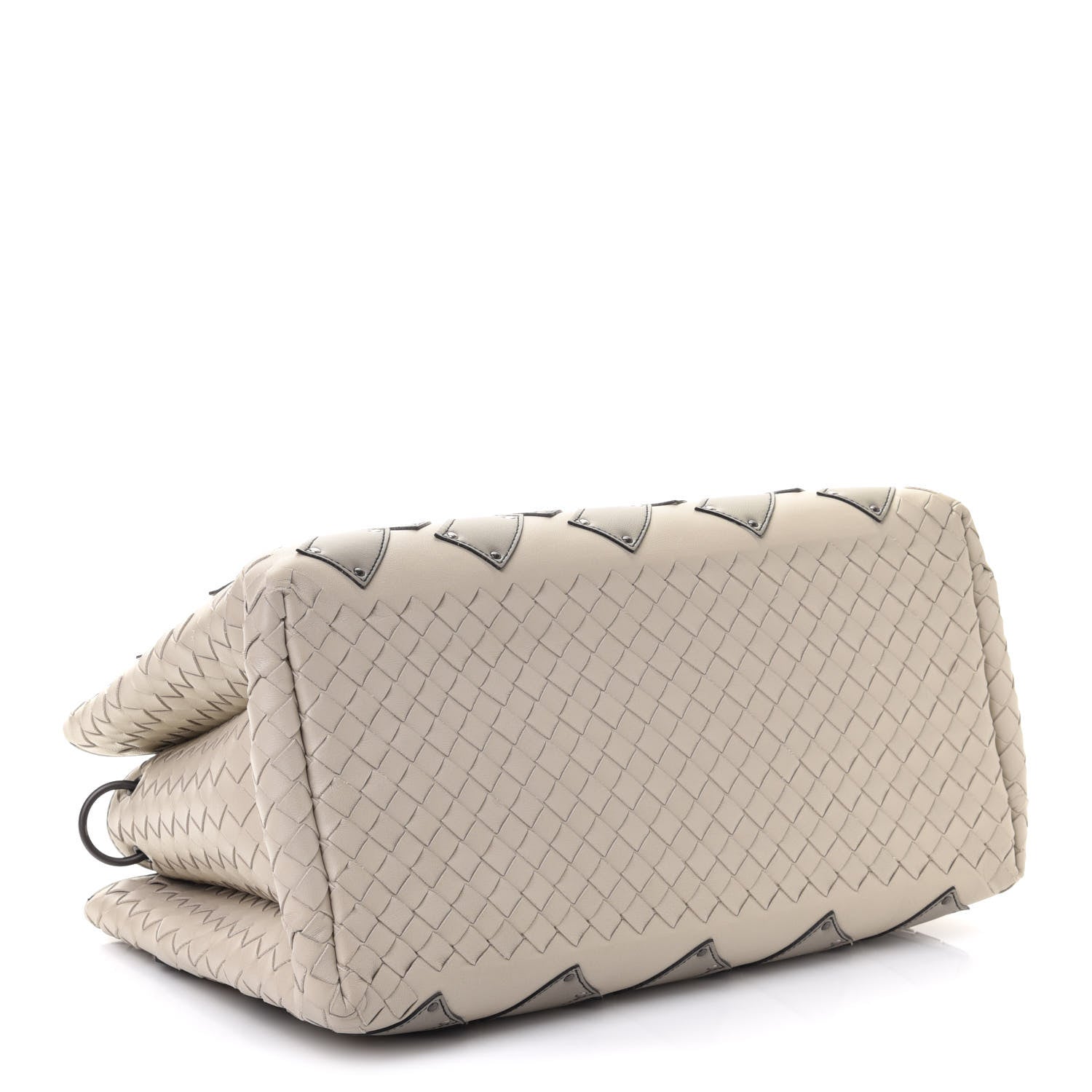 Bottega Veneta Light Calf Snakeskin Intrecciato Patchwork Small Roma Cream 4 of 11