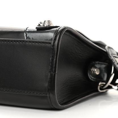 Balenciaga Smooth Calfskin Metallic Patent Giant 12 Silver Hardware Mini City Black Gris 10 of 10