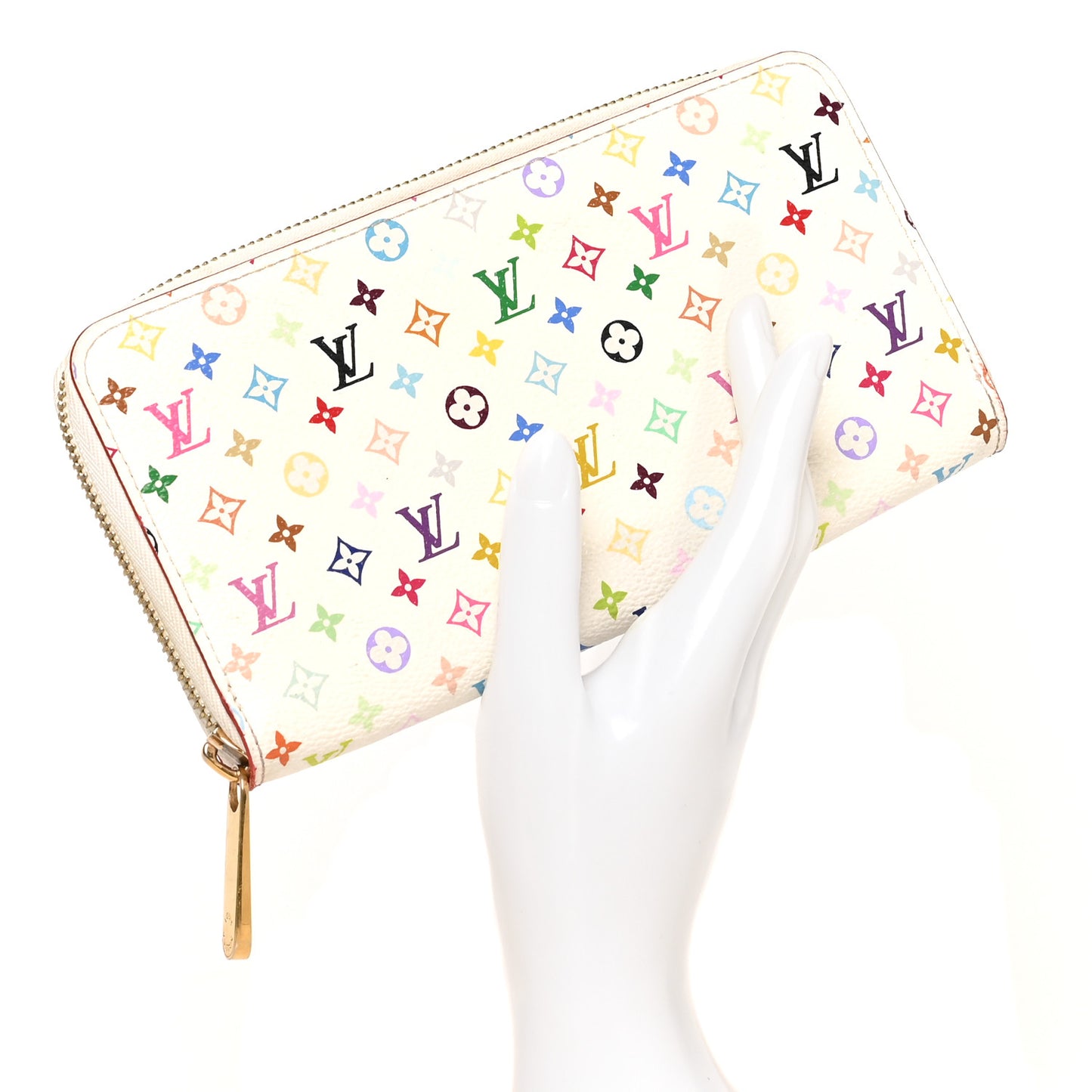 Monogram Multicolor Zippy Wallet White Orange