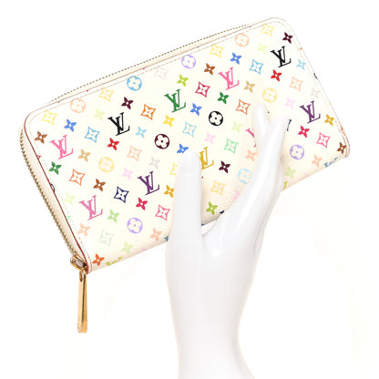 Louis Vuitton Monogram Multicolor Zippy Wallet White Orange 2 of 7