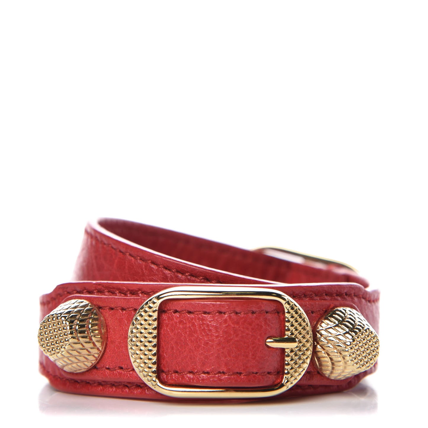 Agneau Giant 12 Silver Hardware Triple Tour Bracelet S Rouge Cardinal