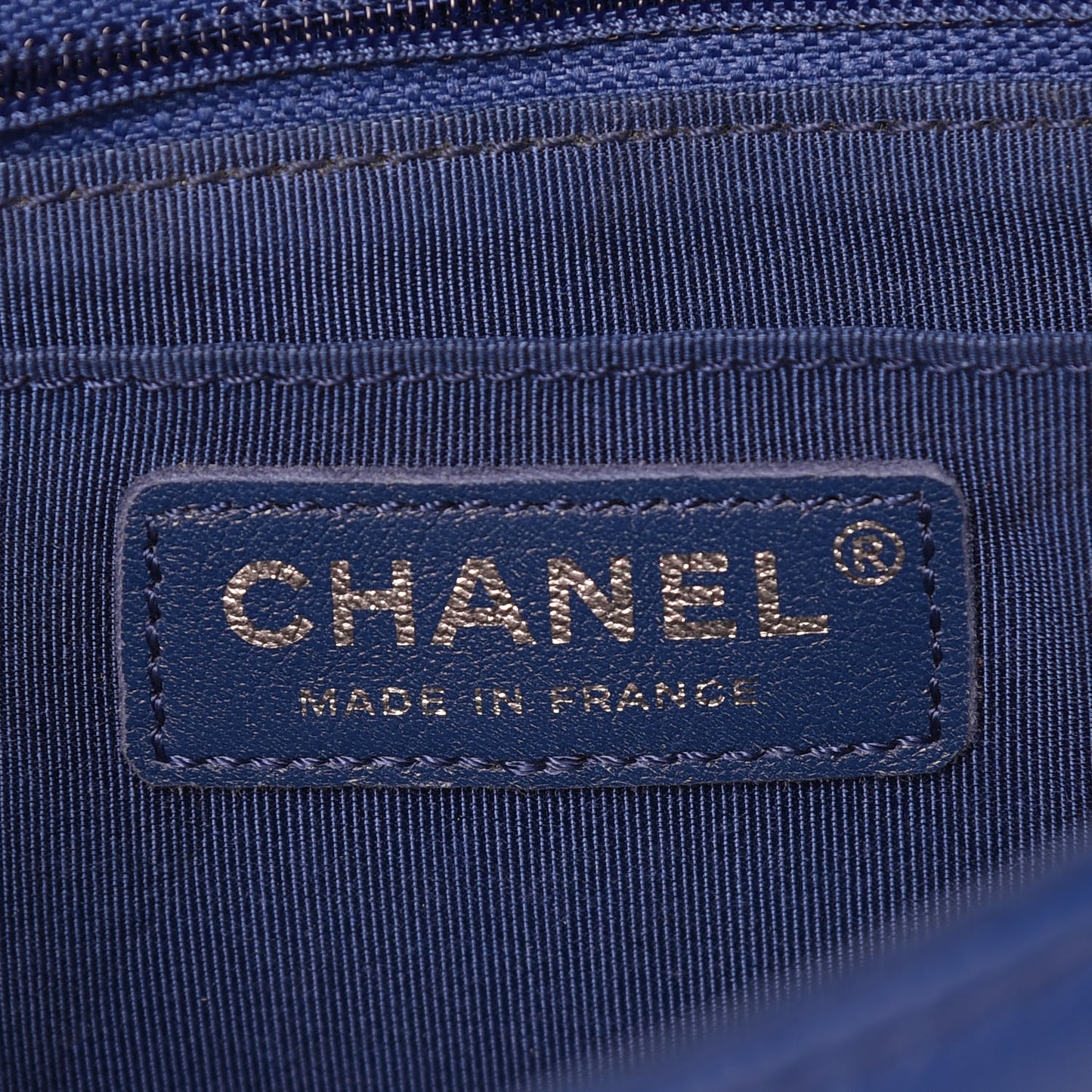 Caviar Chevron Quilted Small Single Flap Blue