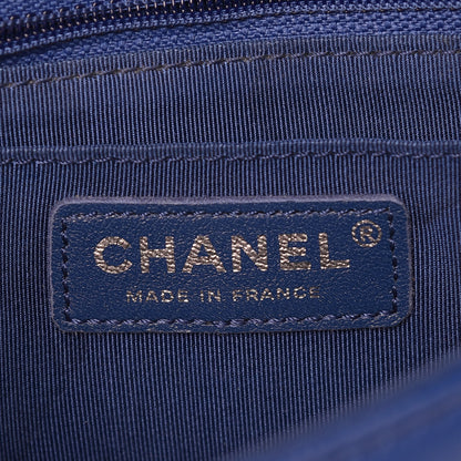 Chanel Caviar Chevron Quilted Small Single Flap Blue 6 of 13