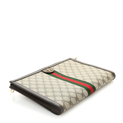 Gucci X BALENCIAGA BB Supreme Monogram Web Ophidia Wristlet Beige New Acero 4 of 9