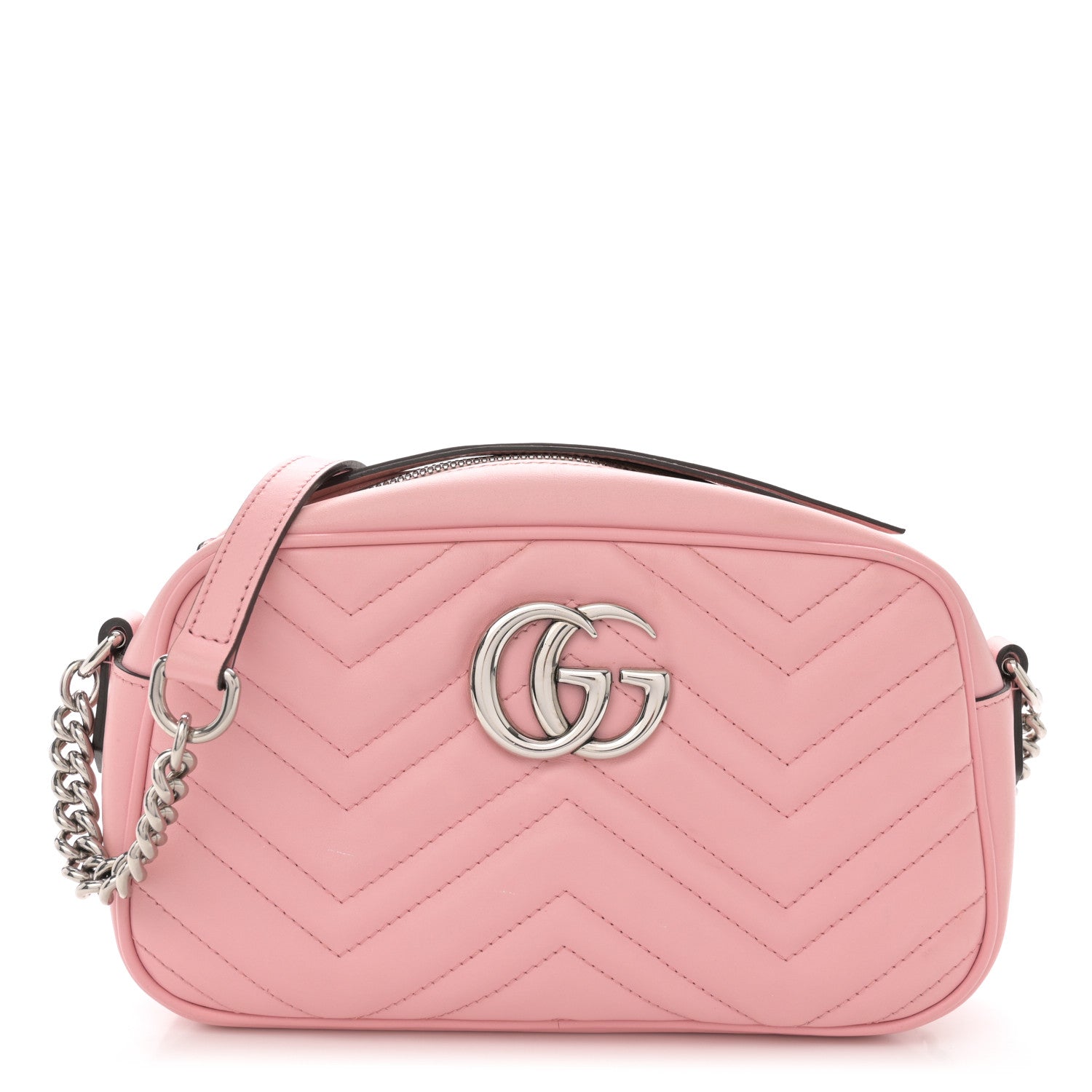 Gucci Calfskin Matelasse Small GG Marmont Chain Shoulder Bag Wild Rose 1 of 15