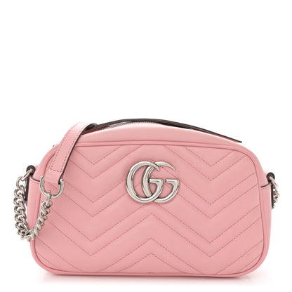 Gucci Calfskin Matelasse Small GG Marmont Chain Shoulder Bag Wild Rose 1 of 15
