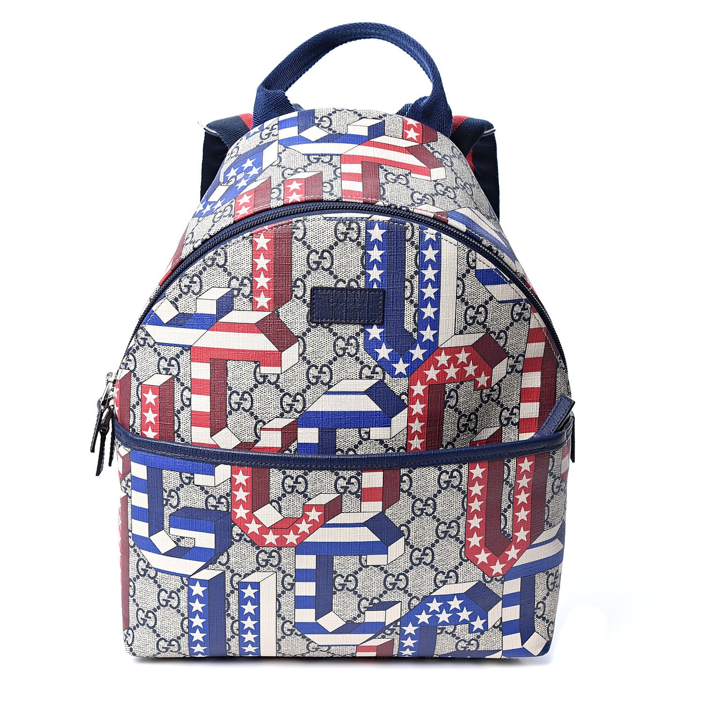 GG Supreme Monogram Children's Backpack Red White Blue
